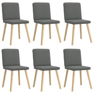 vidaXL Dining Chairs 6 pcs Dark Grey Fabric
