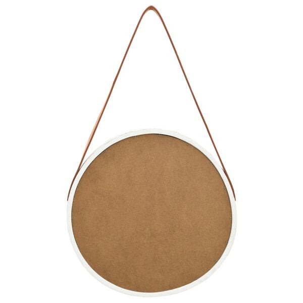 vidaXL Wall Mirror with Strap 40 cm White