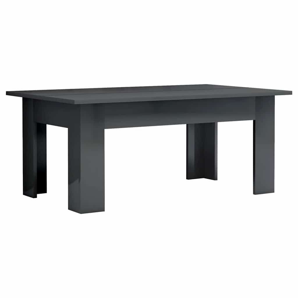 vidaXL Coffee Table High Gloss Grey 100x60x42 cm Engineered Wood