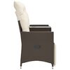 vidaXL Reclining Garden Sofa 2-Seater with Table Brown Poly Rattan