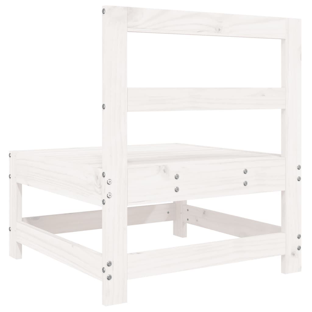 vidaXL Garden Middle Sofas 2 pcs White Solid Wood Pine