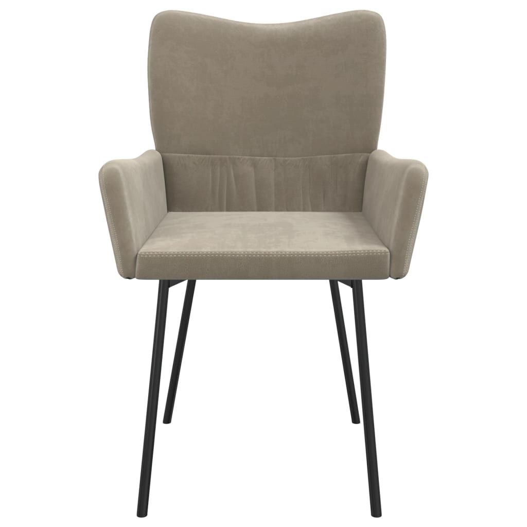 vidaXL Dining Chairs 2 pcs Light Grey Velvet
