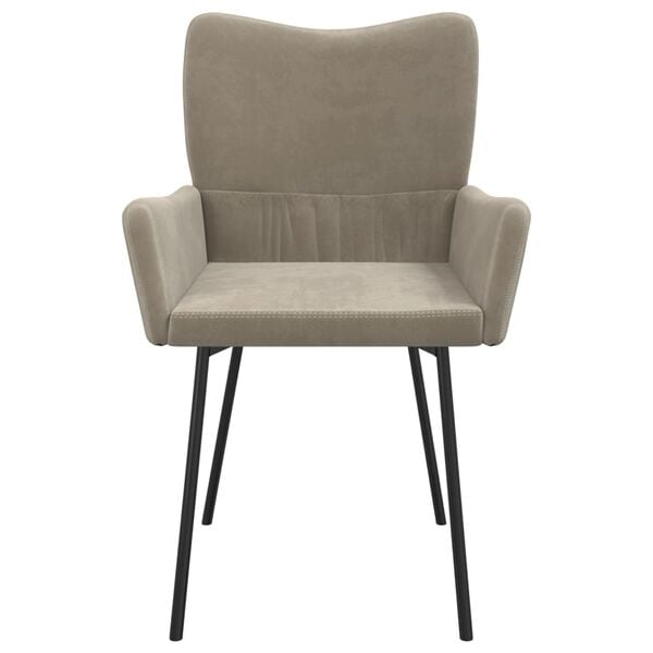 vidaXL Dining Chairs 2 pcs Light Grey Velvet