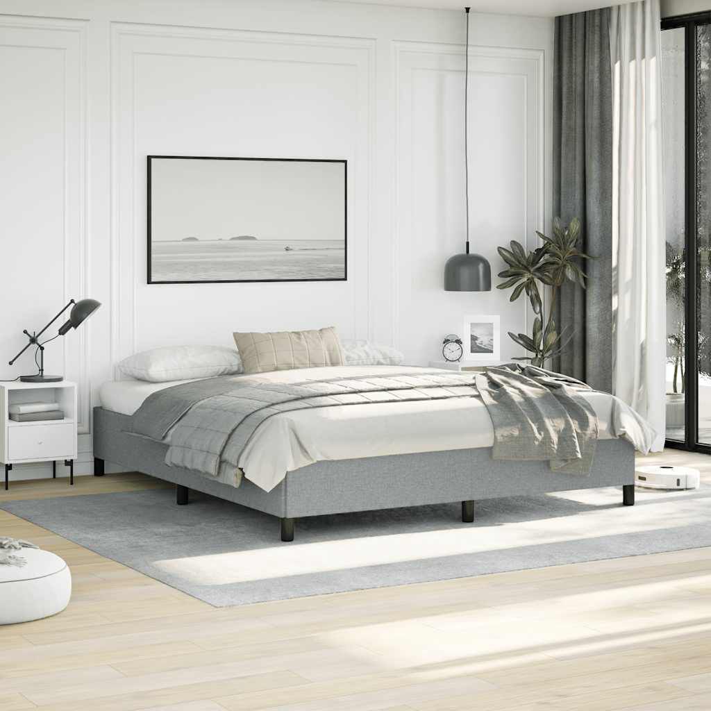 vidaXL Bed Frame without Mattress Light Grey California King Fabric
