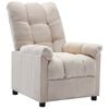 vidaXL Electric Recliner Chair Cream Fabric