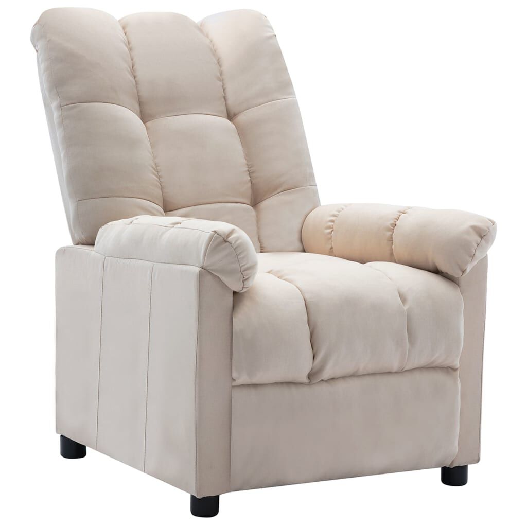 vidaXL Electric Recliner Chair Cream Fabric