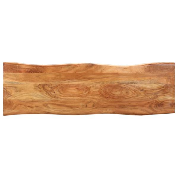 vidaXL Live Edge Bench 110 cm Solid Acacia Wood and Steel