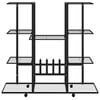 vidaXL Flower Stand with Wheels 94.5x24.5x91.5 cm Black Iron