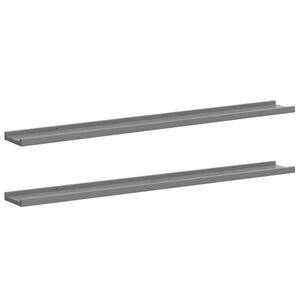 vidaXL Wall Shelves 2 pcs Grey 100x9x3 cm