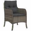 vidaXL 3 Piece Garden Dining Set with Cushions Grey Poly Rattan