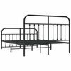 vidaXL Metal Bed Frame without Mattress with Footboard Black 135x190cm