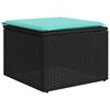 vidaXL 5 Piece Garden Sofa Set with Cushions Black Poly Rattan