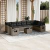 vidaXL 11 Piece Garden Sofa Set with Cushions Grey Poly Rattan