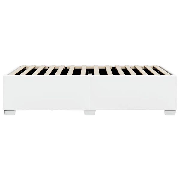 vidaXL Bed Frame without Mattress White Twin XL Faux Leather