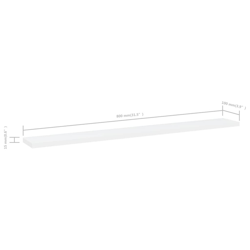 vidaXL Bookshelf Boards 4 pcs White 80x10x1.5 cm Engineered Wood