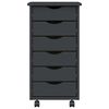 vidaXL Rolling Cabinet with Drawers MOSS Grey Solid Wood Pine