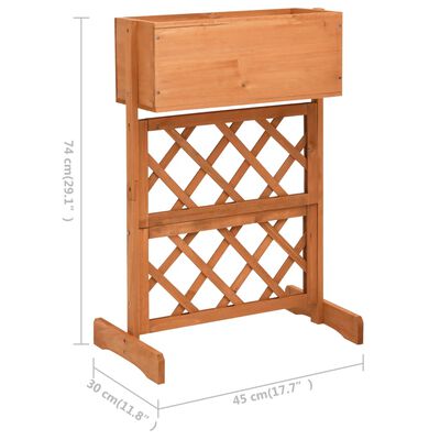 vidaXL Garden Trellis Planter Orange 45x30x74 cm Solid Firwood