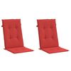 vidaXL Garden Highback Chair Cushions 2 pcs Red 120x50x3 cm Fabric