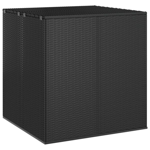 vidaXL Garden Cushion Box PE Rattan 100x97.5x104 cm Black
