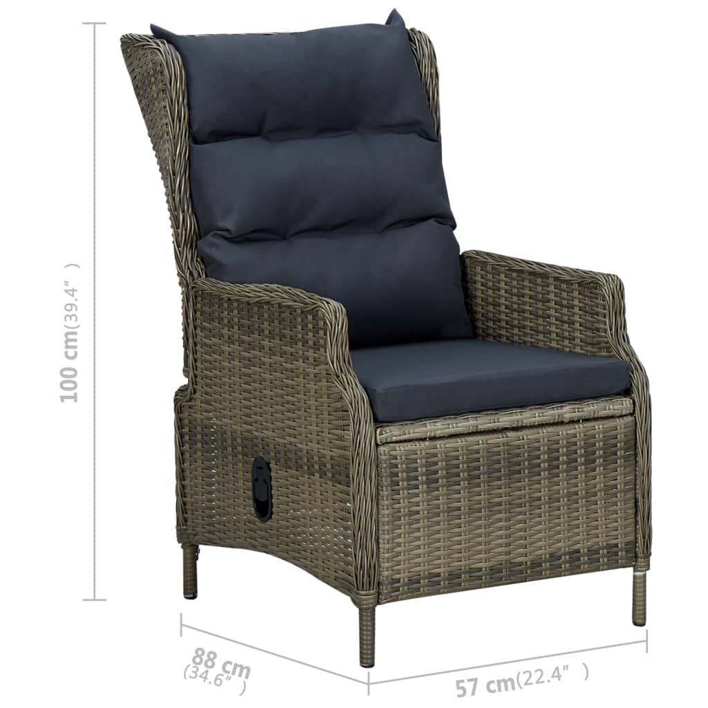 vidaXL 7 Piece Garden Dining Set Brown