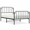 vidaXL Metal Bed Frame without Mattress with Footboard&nbsp;Black 100x200cm
