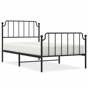 vidaXL Metal Bed Frame without Mattress with Footboard&nbsp;Black 100x200cm