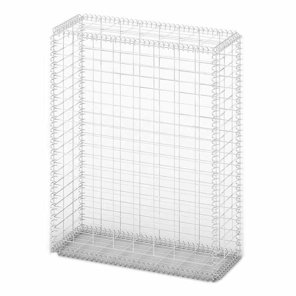 vidaXL Gabion Basket with Lids Galvanised Wire 100 x 80 x 30 cm