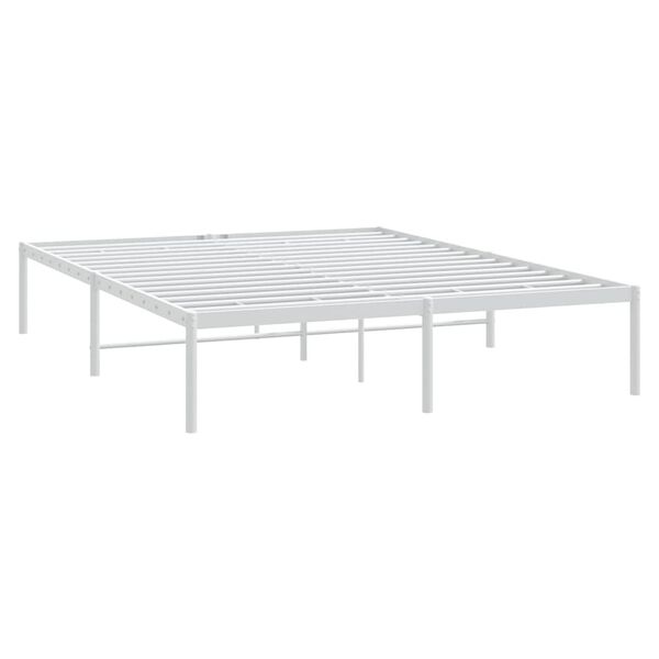 vidaXL Metal Bed Frame without Mattress White 150x200cm