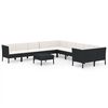 vidaXL 11 Piece Garden Lounge Set with Cushions Poly Rattan Black
