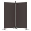 vidaXL 2-Panel Room Divider Brown 175x180 cm Fabric