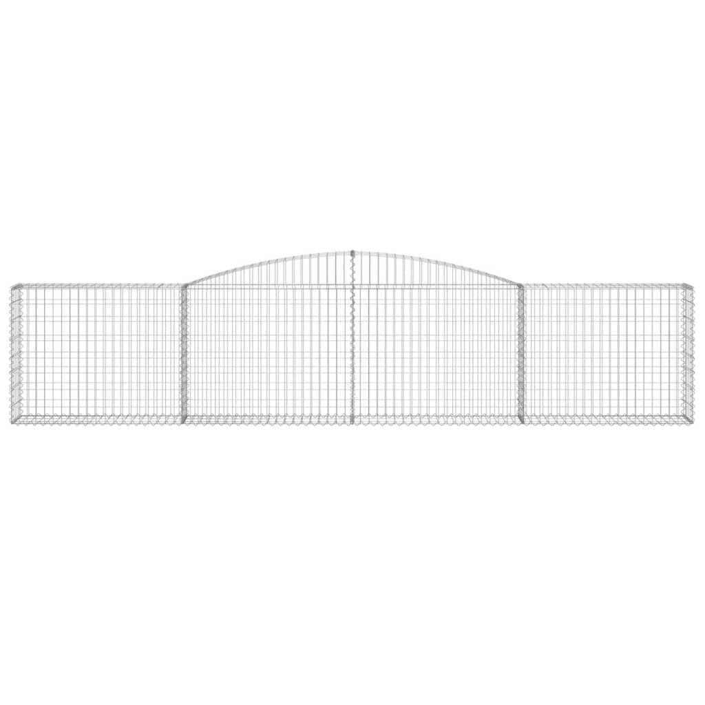 vidaXL Arched Gabion Baskets 15 pcs 400x30x80/100 cm Galvanised Iron