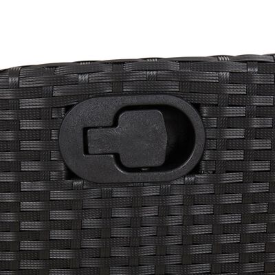 vidaXL 3 Piece Garden Dining Set with Cushions Black Poly Rattan