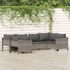 vidaXL 6 Piece Garden Lounge Set with Cushions Grey Poly Rattan
