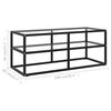 vidaXL TV Cabinet Black with Tempered Glass 100x40x40 cm