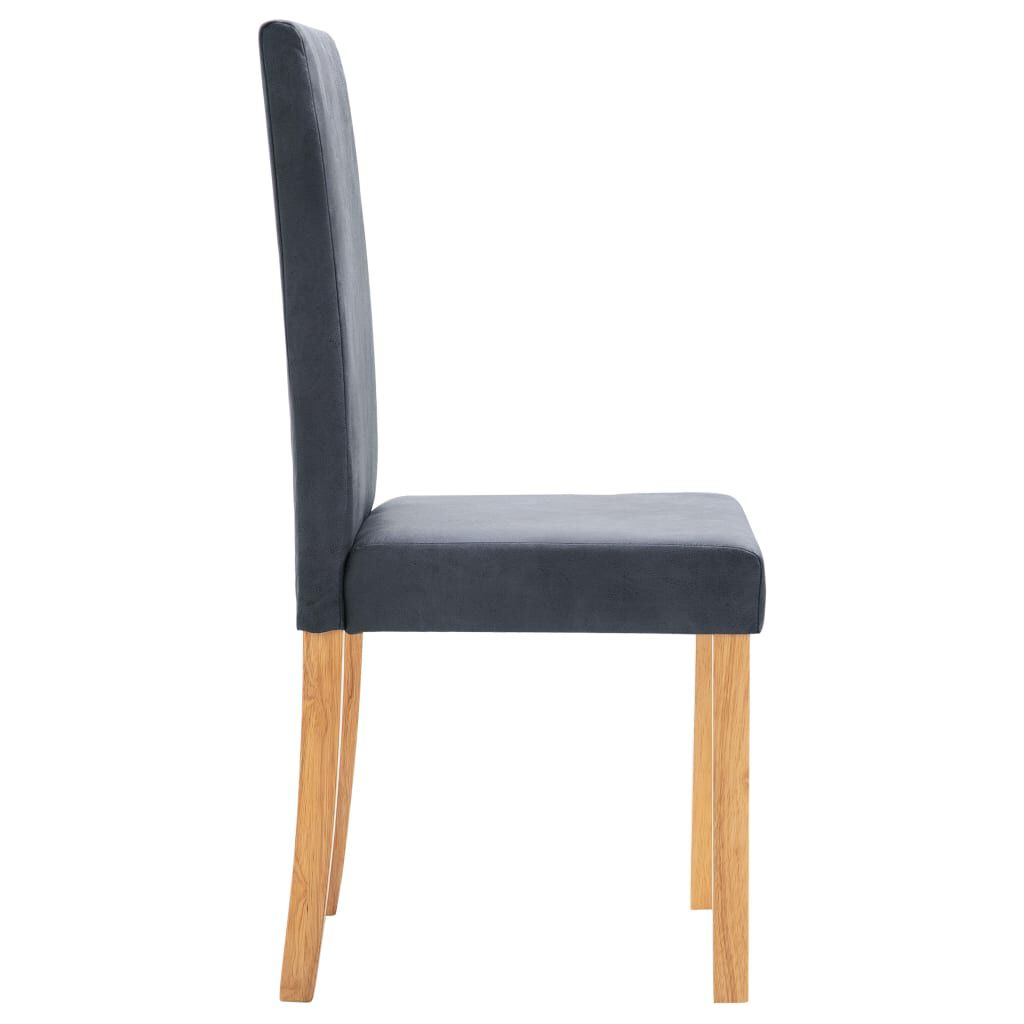 vidaXL Dining Chairs 4 pcs Gray Faux Leather