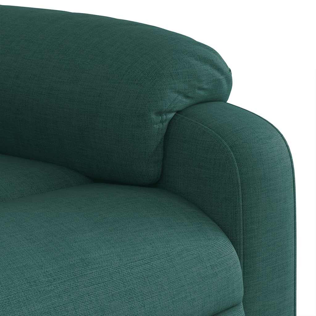 vidaXL Electric Massage Recliner Chair Dark Green Fabric