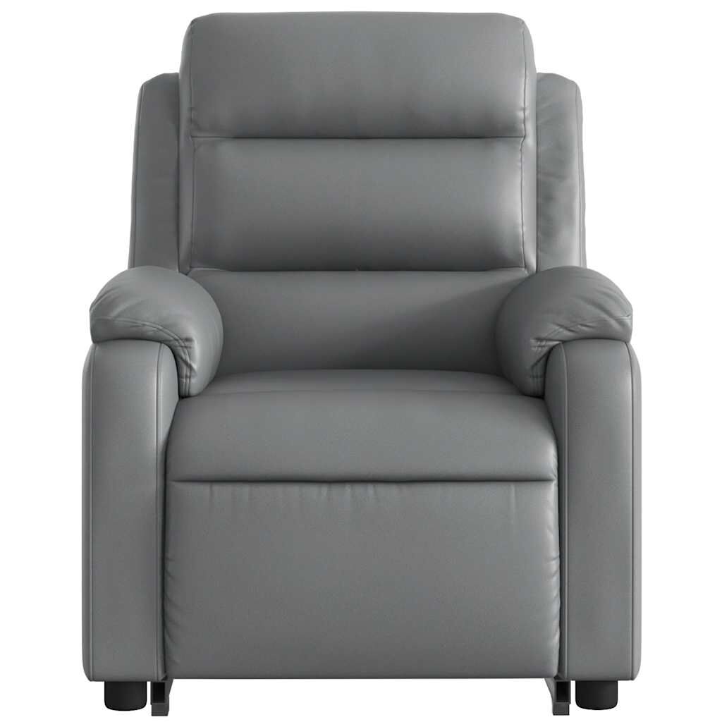vidaXL Electric Stand up Massage Recliner Chair Grey Faux Leather
