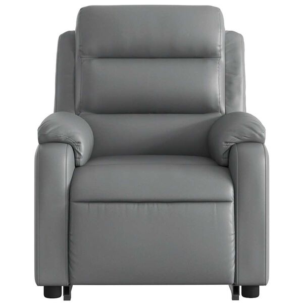 vidaXL Electric Stand up Massage Recliner Chair Grey Faux Leather