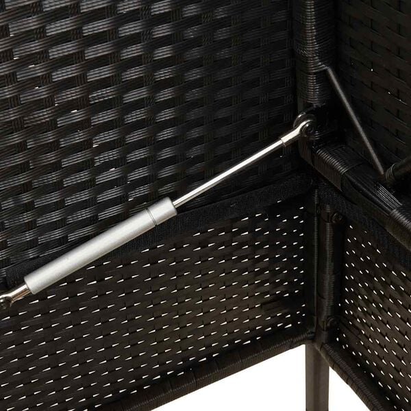 vidaXL Garden Bench with Cushions Black Poly Rattan