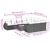 vidaXL 11 Piece Garden Sofa Set with Cushions Brown Poly Rattan