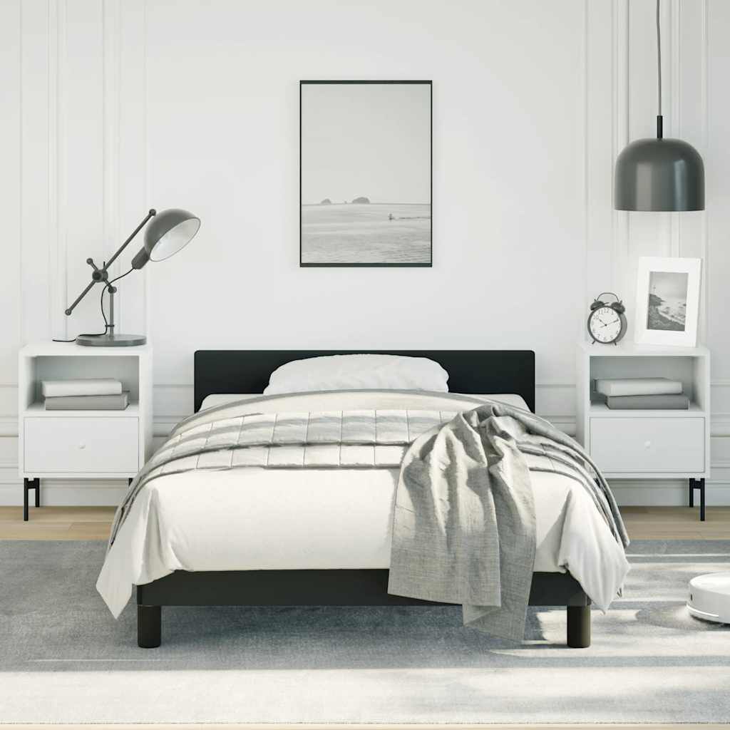 vidaXL Bed Frame without Mattress Black Twin Faux Leather