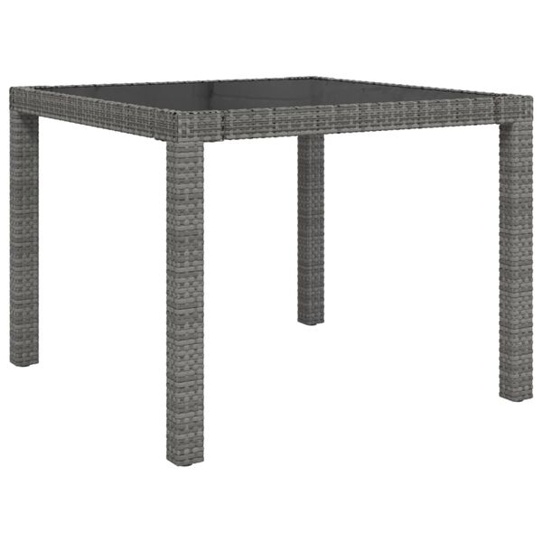 vidaXL 5 Piece Outdoor Dining Set with Cushions Poly Rattan Grey