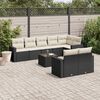 vidaXL 9 Piece Garden Sofa Set with Cushions Black Poly Rattan