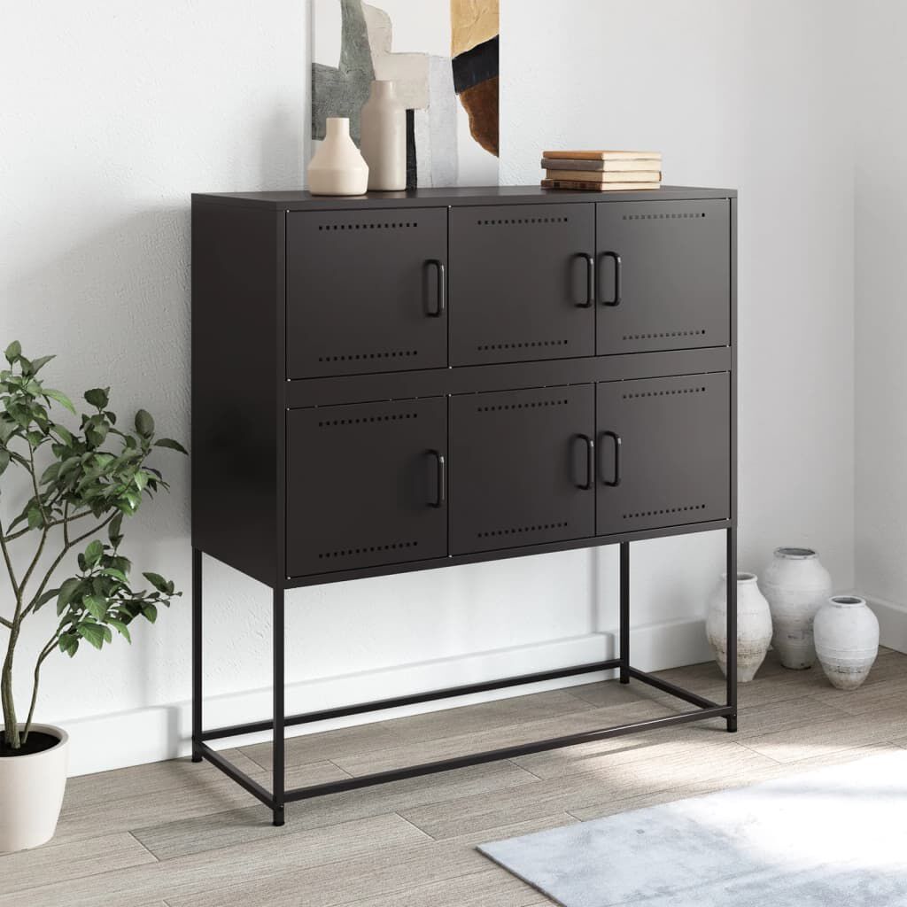 vidaXL Sideboard Black 100.5x39x107 cm Steel