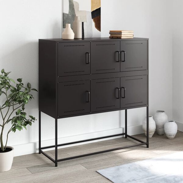 vidaXL Sideboard Black 100.5x39x107 cm Steel