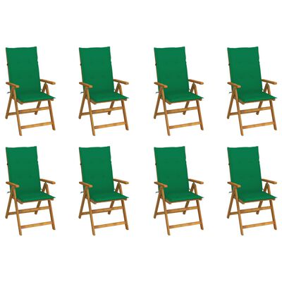 vidaXL Folding Garden Chairs with Cushions 8 pcs Solid Wood Acacia