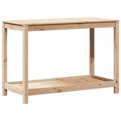 vidaXL Potting Table with Shelf 108x50x75 cm Solid Wood Pine
