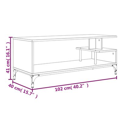 vidaXL TV Cabinet Black 102x40x41 cm Engineered Wood and Powder-coated Steel