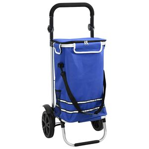 vidaXL Shopping Trolley Blue 36.5 x 46.5 x 100.5 cm Oxford fabric