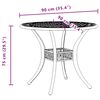 vidaXL Garden Table White Ø90x75 cm Cast Aluminium